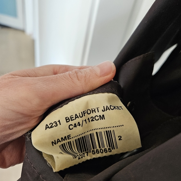 Barbour Beaufort Brown size C44, men's Large - Picture 7 of 8